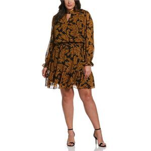 Ella Rafaella Womens Smocked A-line Dress, Brown, NWT